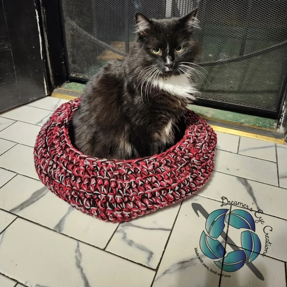 Pink and Green Cat Bed